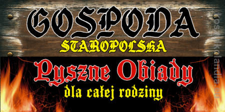 Baner reklamowy GOSPODA STAROPOLSKA  model 01 - 2x1 m2
